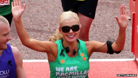 Katherine Jenkins running the London Marathon